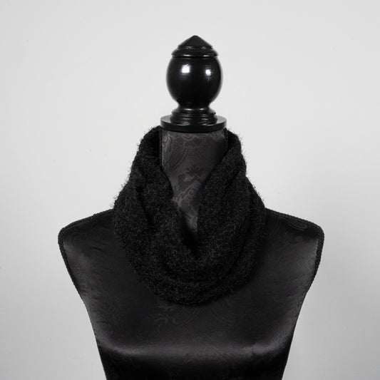Black chenielle knit infinity scarf  loop scarf melbourne made eloise the label