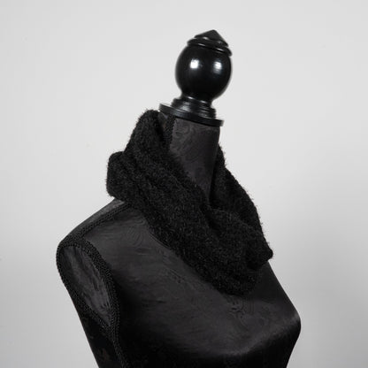 Black chenielle knit infinity scarf  loop scarf melbourne made eloise the label