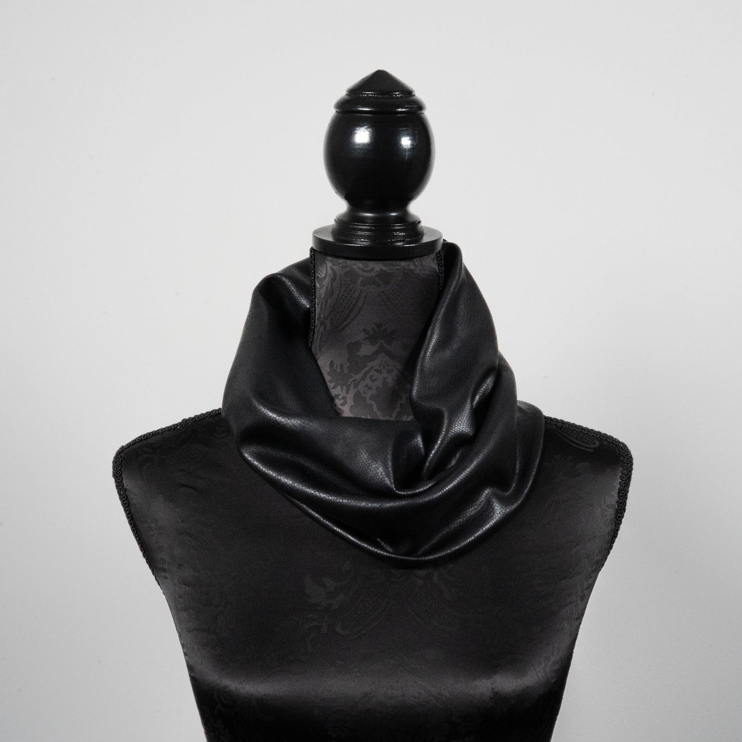 Black faux leather infinity scarf  loop scarf melbourne made eloise the label