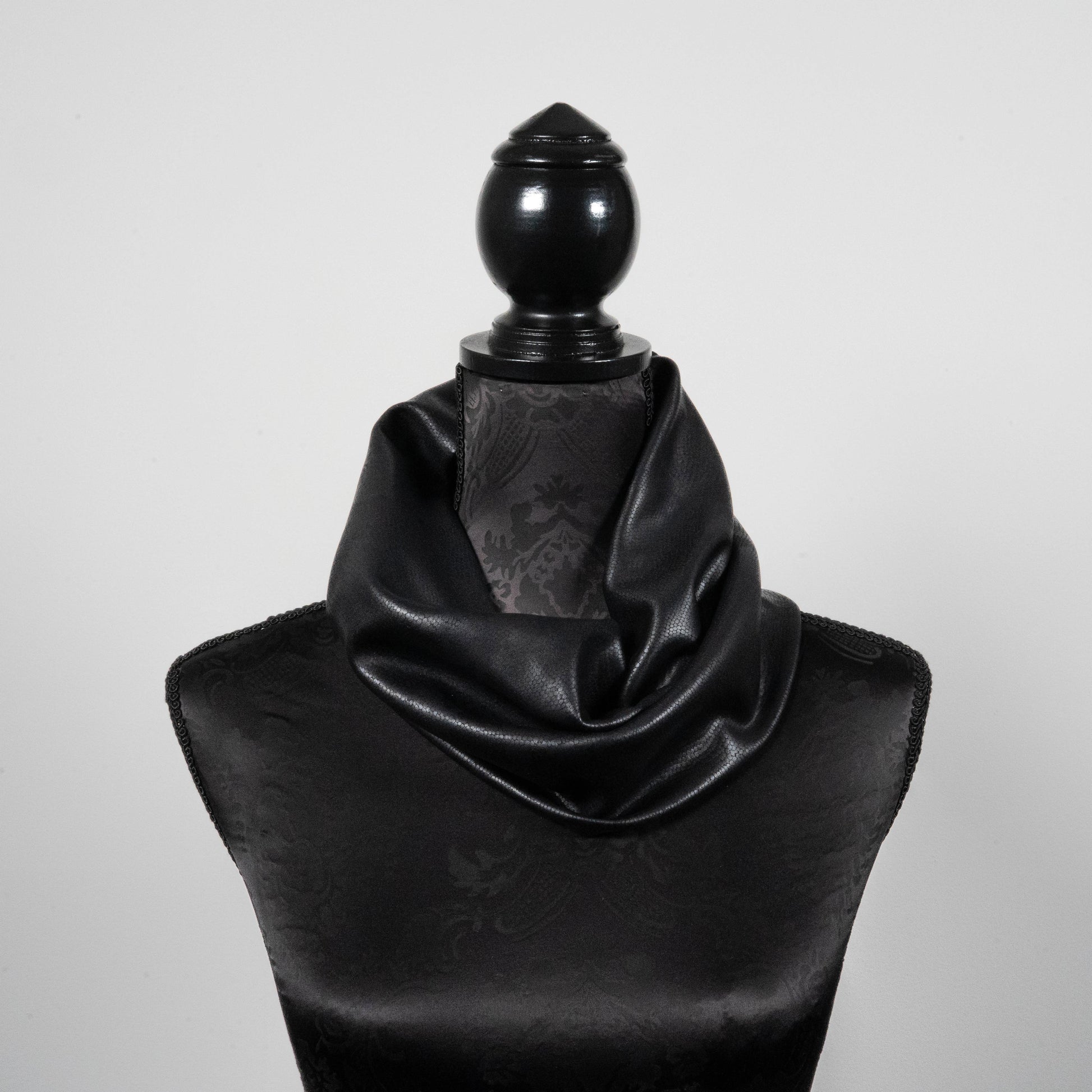 Black faux leather infinity scarf  loop scarf melbourne made eloise the label