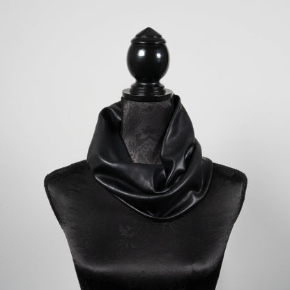 Black faux leather infinity scarf  loop scarf melbourne made eloise the label