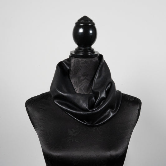 Black faux leather infinity scarf  loop scarf melbourne made eloise the label