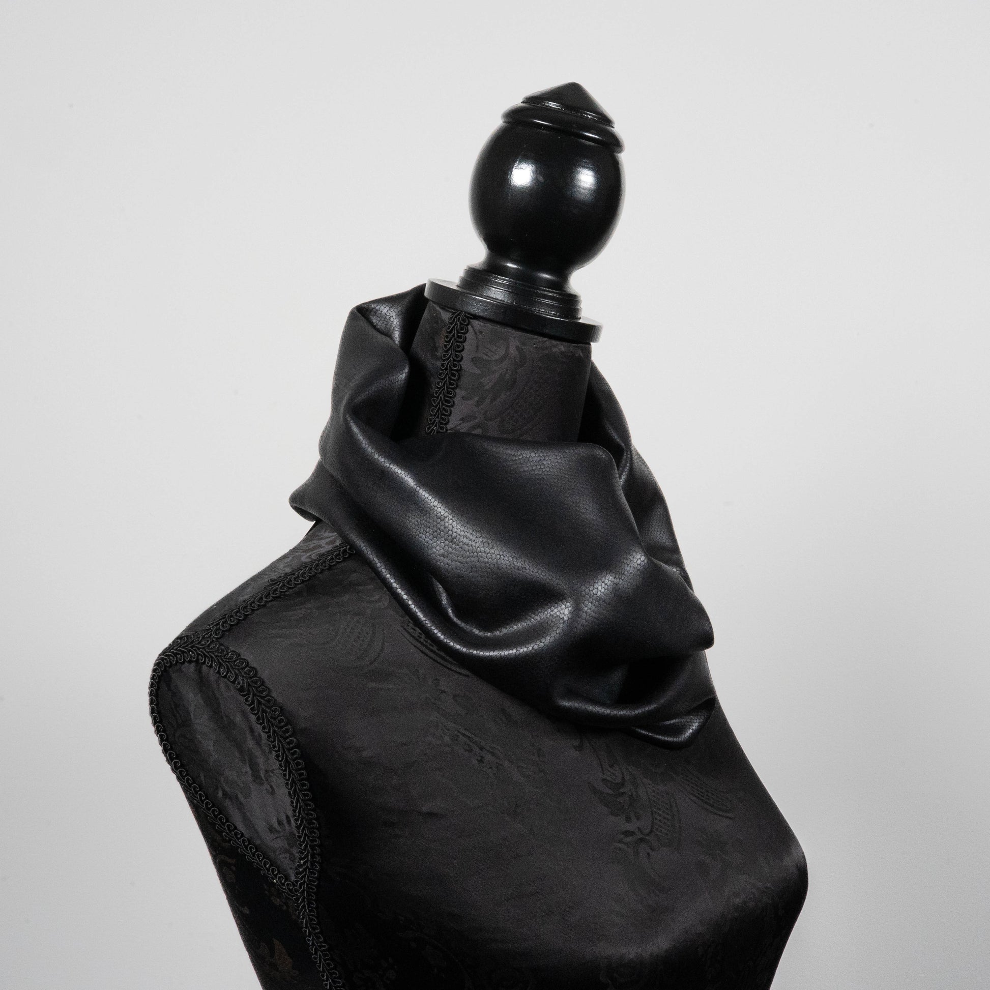 Black faux leather infinity scarf  loop scarf melbourne made eloise the label