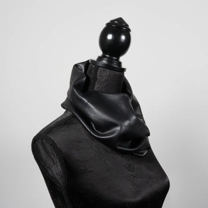 Black faux leather infinity scarf  loop scarf melbourne made eloise the label