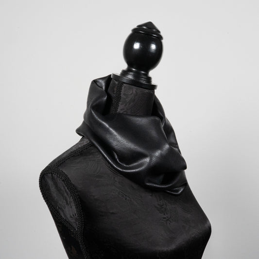 Black faux leather infinity scarf  loop scarf melbourne made eloise the label