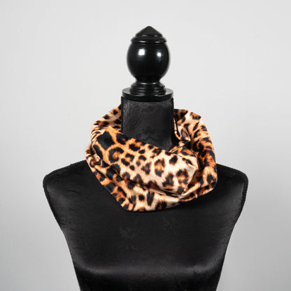 Leopard print velvet infinity scarf  loop scarf melbourne made eloise the label