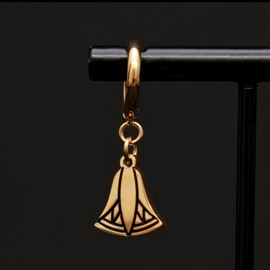 Lotus Flower Huggie Hoops - Gold