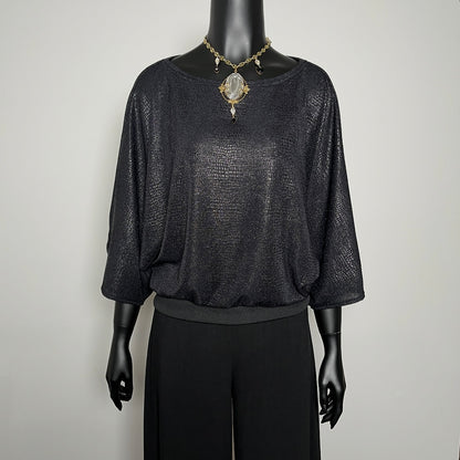 Louisa Top - Black Sparkle Snake