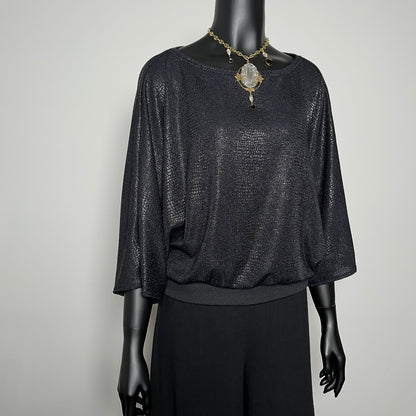 Louisa Top - Black Sparkle Snake