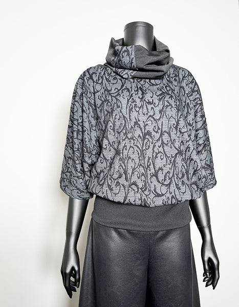 Luxe Collar - Grey with black vines