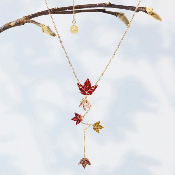 Autumn Ivy Leaf Pendant Necklace