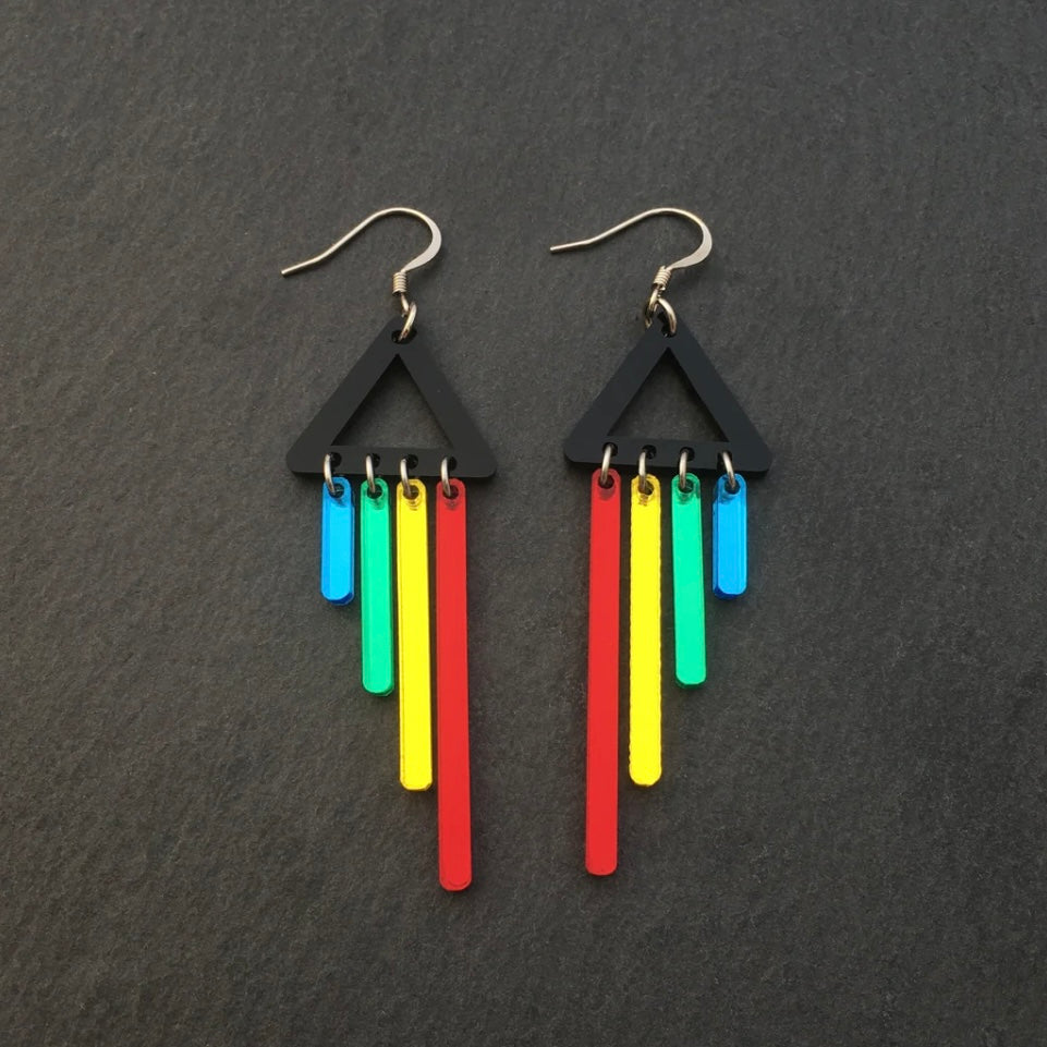 Rainbow Chimettes Drop Earrings