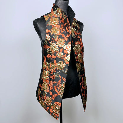 gold brocade vest stand up collar gothic style evening wear made in Melbourne Eloise the label