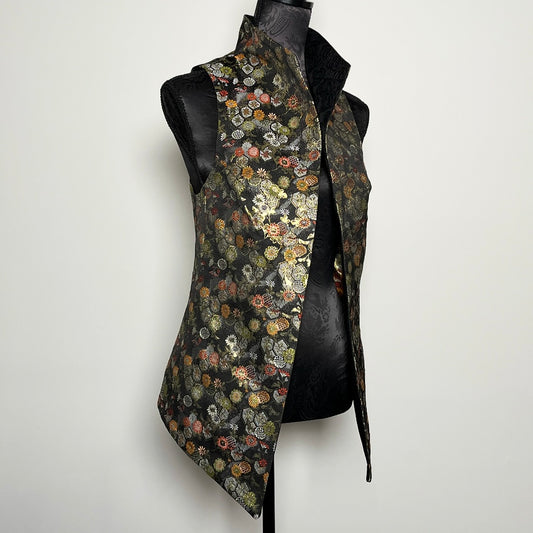 Natalia Vest - Japanese Floral Brocade
