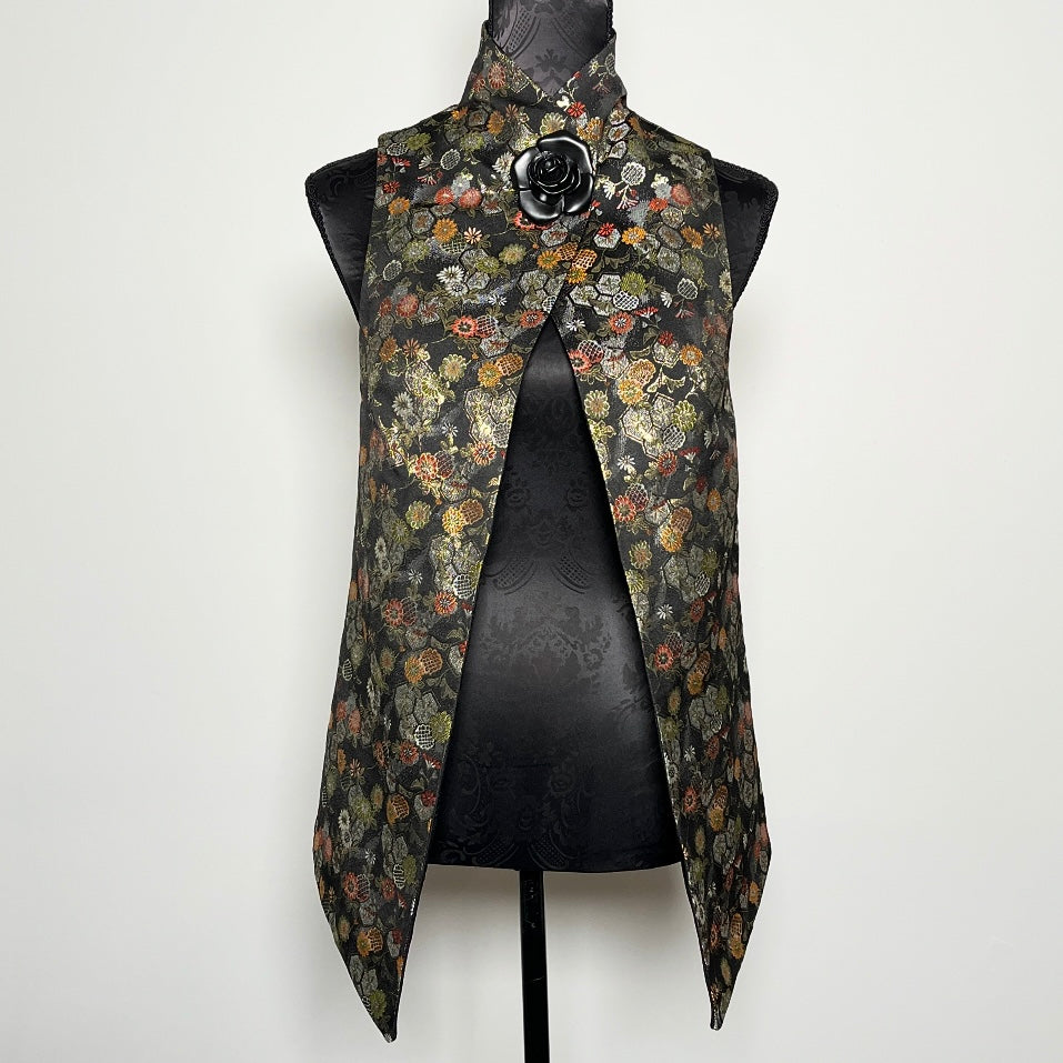 Natalia Vest - Japanese Floral Brocade