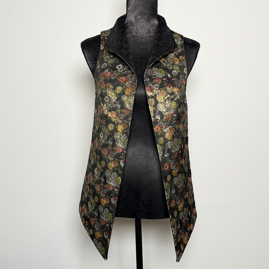 Natalia Vest - Japanese Floral Brocade