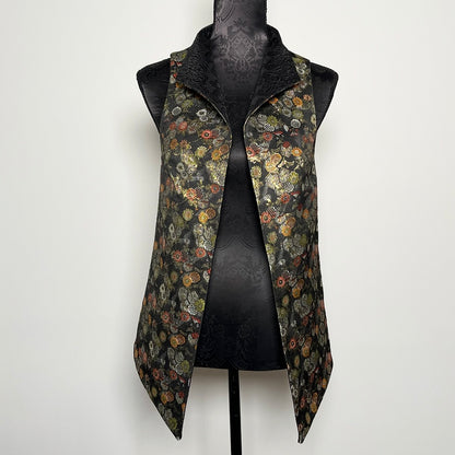 Natalia Vest - Japanese Floral Brocade