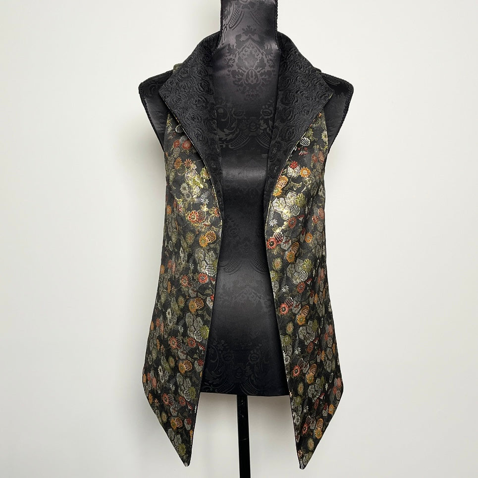 Natalia Vest - Japanese Floral Brocade