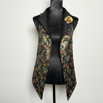 Natalia Vest - Japanese Floral Brocade