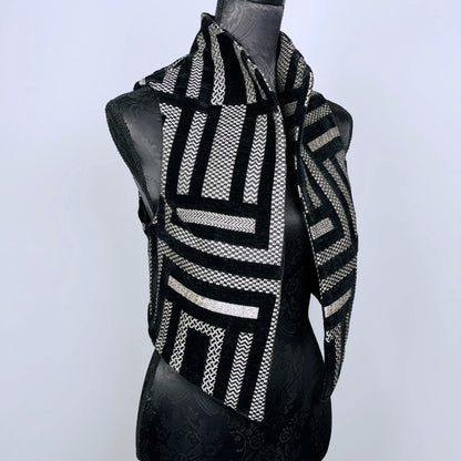 Nikita Vest - Black Velvet Striped Jacquard      ** Pre-Order Pricing