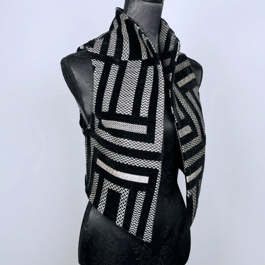 Nikita Vest - Black Velvet Striped Jacquard      ** Pre-Order Pricing