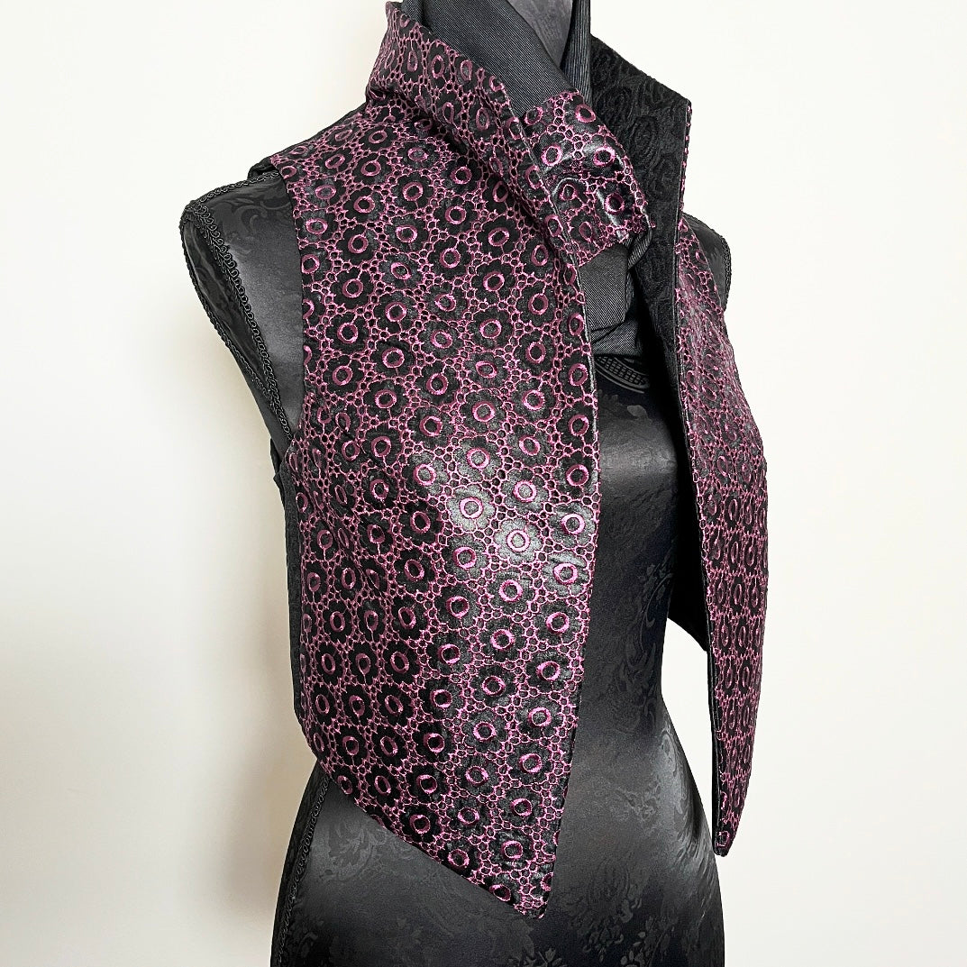 purple floral lace vest jacquard brocade vest ladies evening wear event wear made in melbourne clothing eloise the label