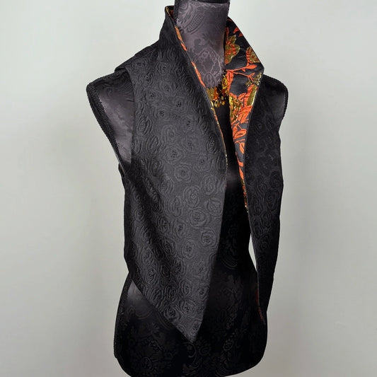 Nikita Vest - Gold And Rust Brocade