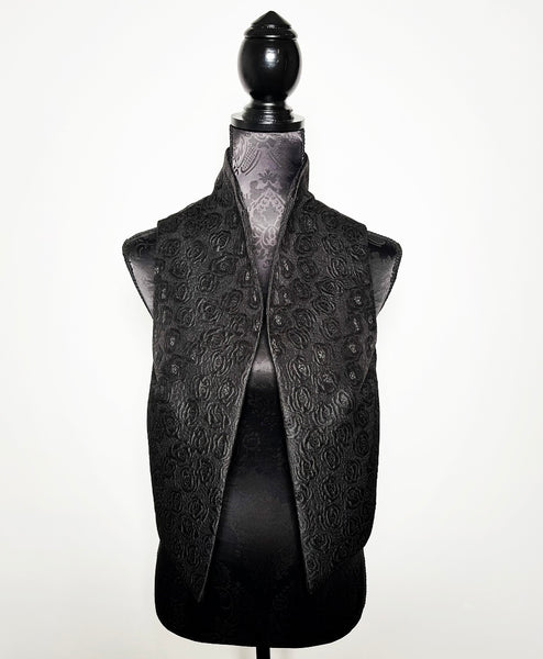 Nikita Vest - One Of A Kind - Black jacquard with blue embroider