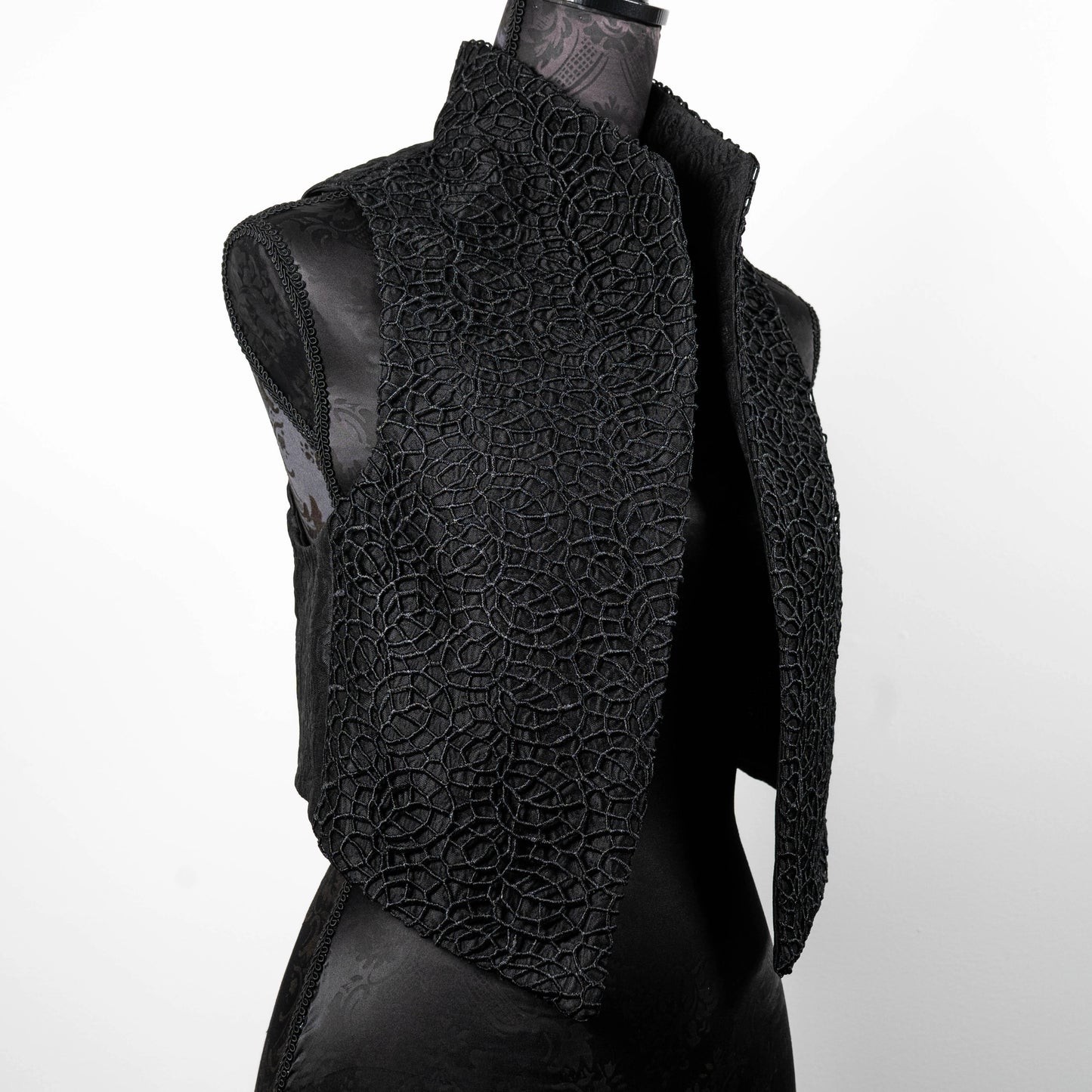 Nikita Vest - Black Lace Web