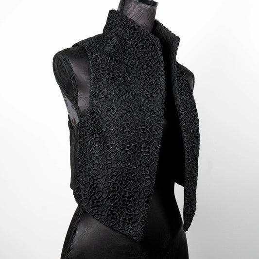 Nikita Vest - Black Lace Web