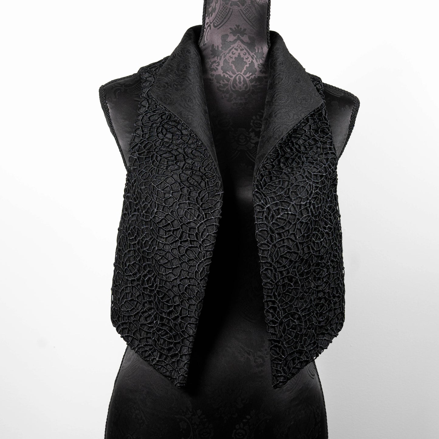 Nikita Vest - Black Lace Web