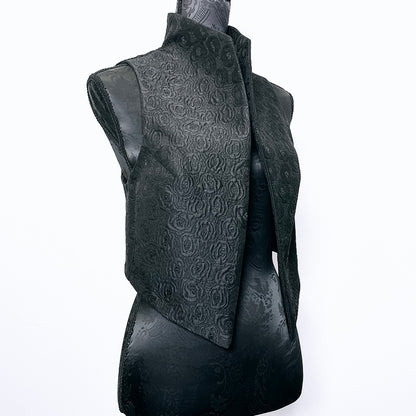 Nikita Vest - One Of A Kind - Black rose jacquard front with contrast gold sparkle back