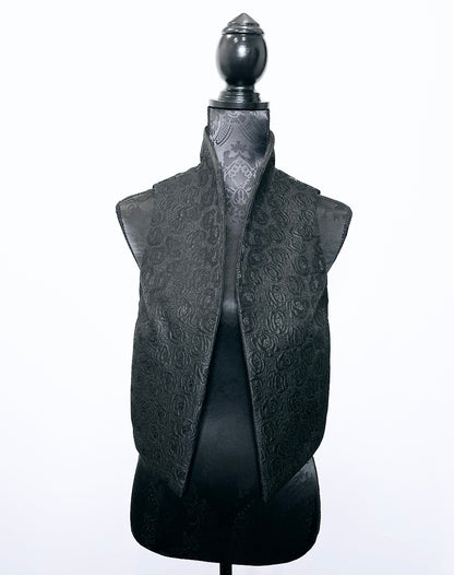 Nikita Vest - One Of A Kind - Black rose jacquard front with contrast gold sparkle back