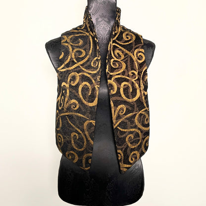 black and gold jacquard vest made in melbourne
