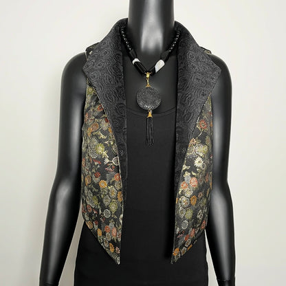 Nikita Vest - Japanese Floral Brocade