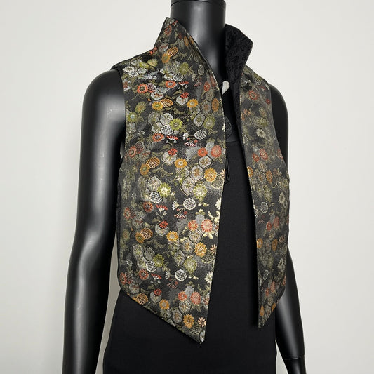 Nikita Vest - Japanese Floral Brocade