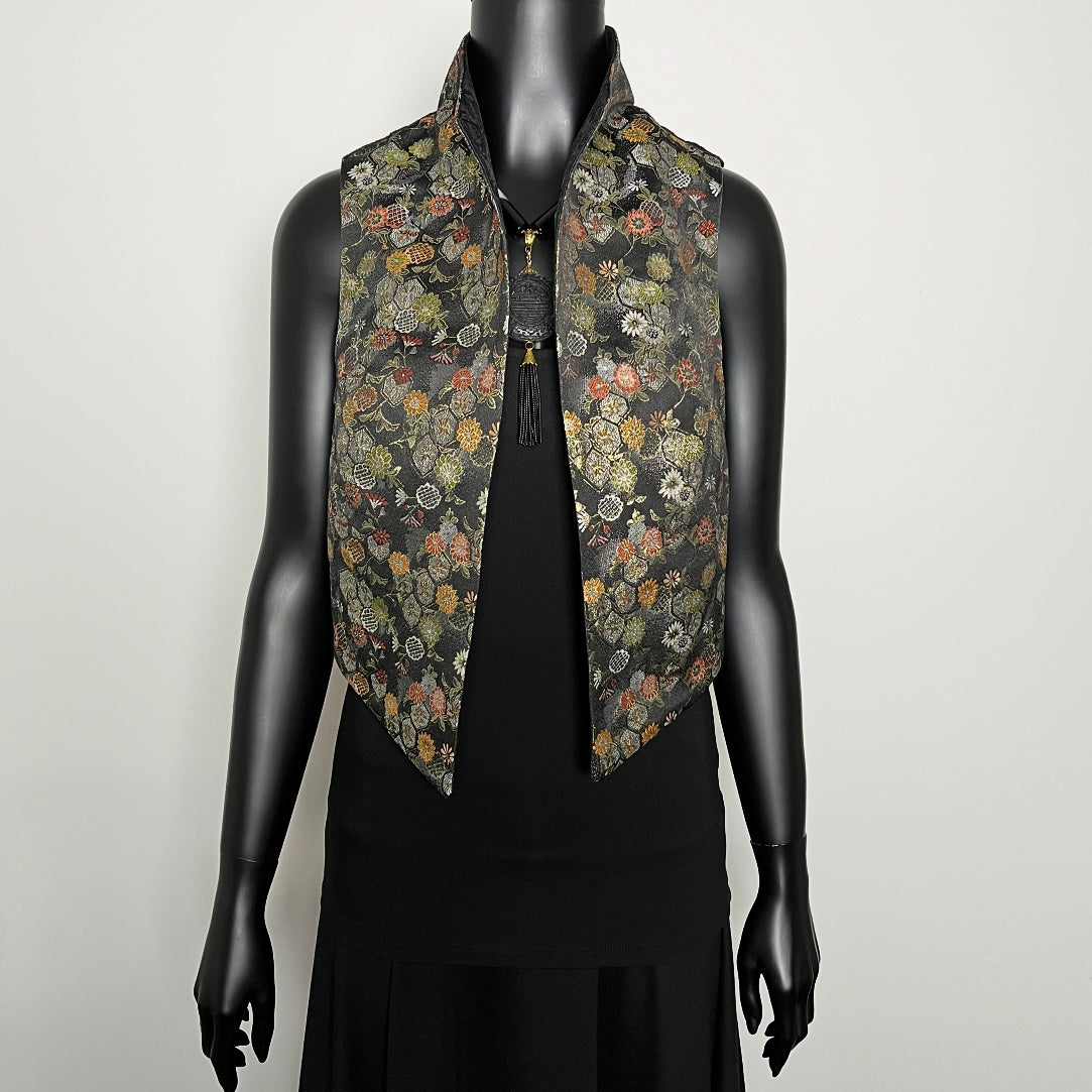Nikita Vest - Japanese Floral Brocade