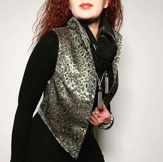 Nikita Vest - Luxe golden metallic scales