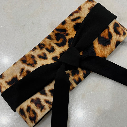 Obi Belt - Leopard Print Velvet