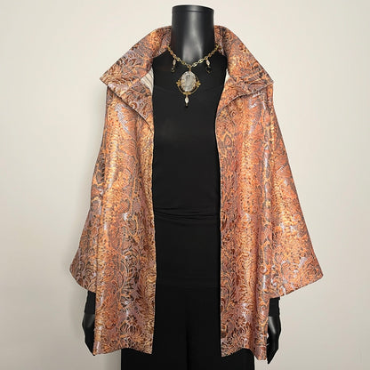 Evening Coat  With Vintage Brooch - Golden Snake - One Of A Kind