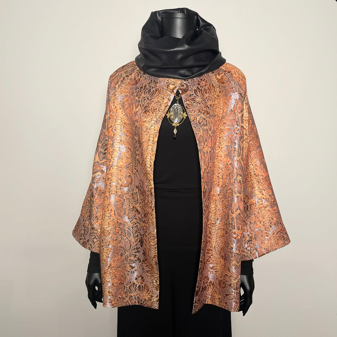 Evening Coat  With Vintage Brooch - Golden Snake - One Of A Kind