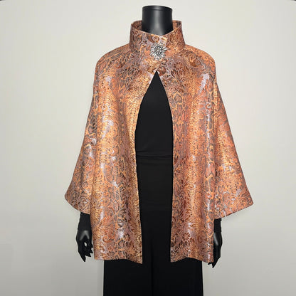 Evening Coat  With Vintage Brooch - Golden Snake - One Of A Kind