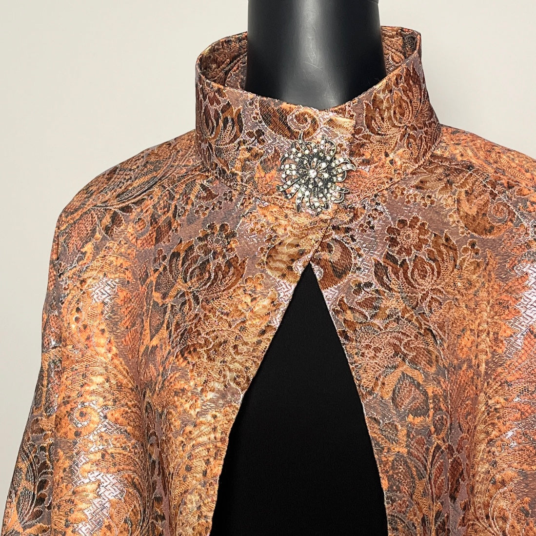 Evening Coat  With Vintage Brooch - Golden Snake - One Of A Kind
