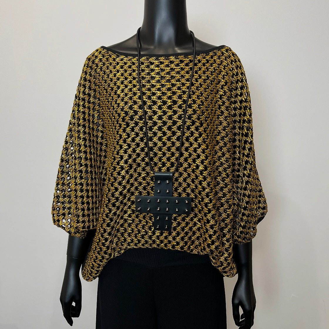 One Of A Kind Top - Gold Chunky Knit Mesh