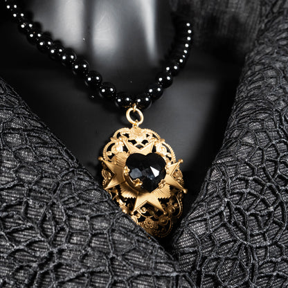 Ophelia Vest & Obi Belt Set - Grey With Black Mesh Collar