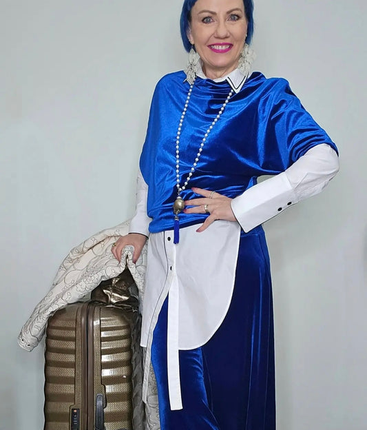 blue velvet top evening top made in melboune eloise the label 