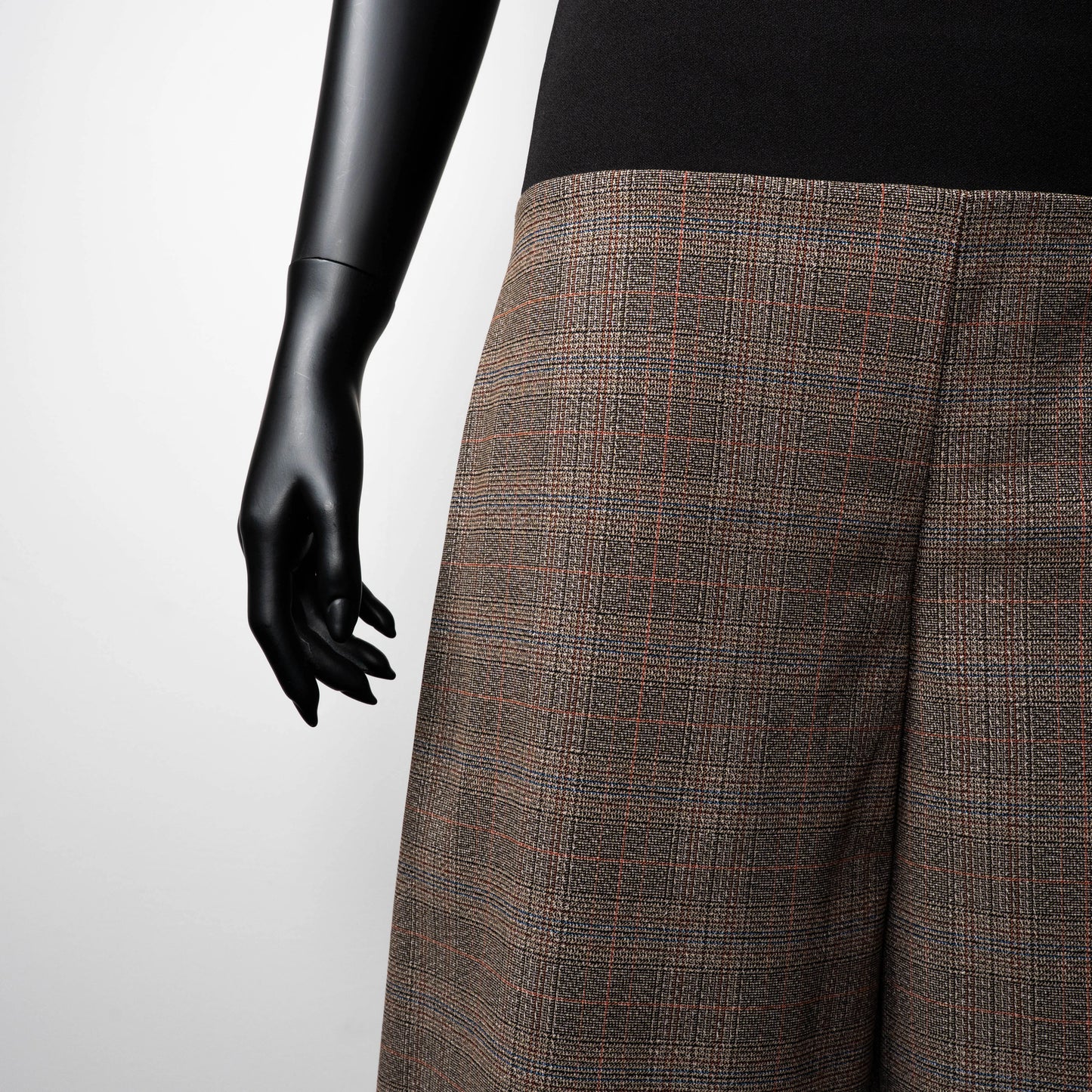 Wide Leg Pant - Stretch Plaid