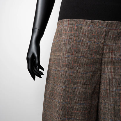 Wide Leg Pant - Stretch Plaid