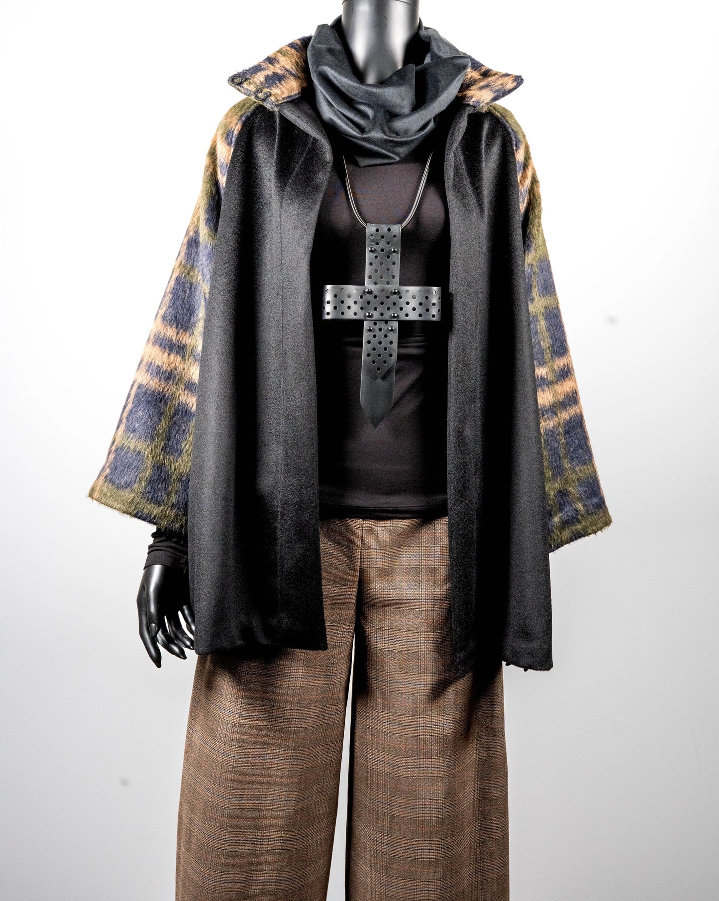 Wide Leg Pant - Stretch Plaid