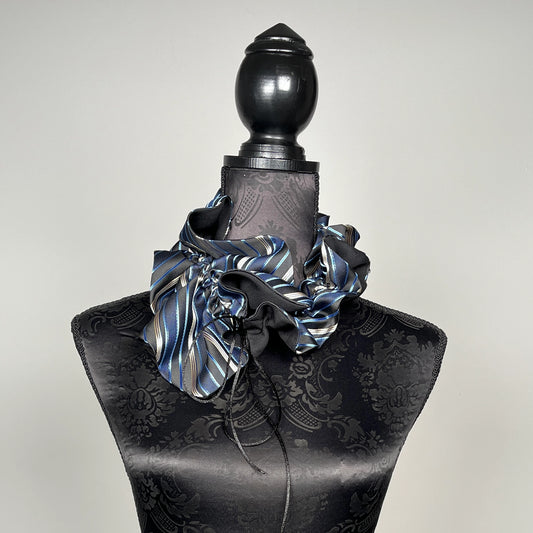 Ruffle Scarf - Upcycled Vintage Silk Tie